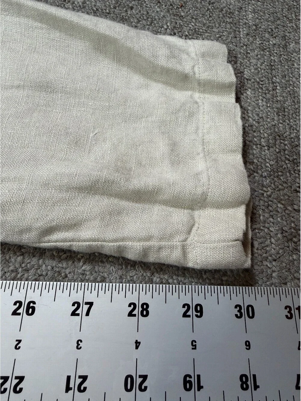Alex Crane Cham Pants Mens 30 Bone 100% Linen Slim Straight Casual Trousers